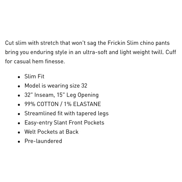 Volcom Friggin Slim Chino Pants x Pacsun in Black Men’s Sz 31 - Picture 12 of 12